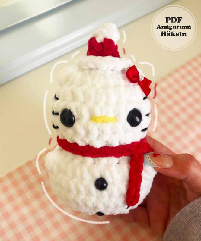Hello Kitty Schneemann Häkelanleitung PDF (3)