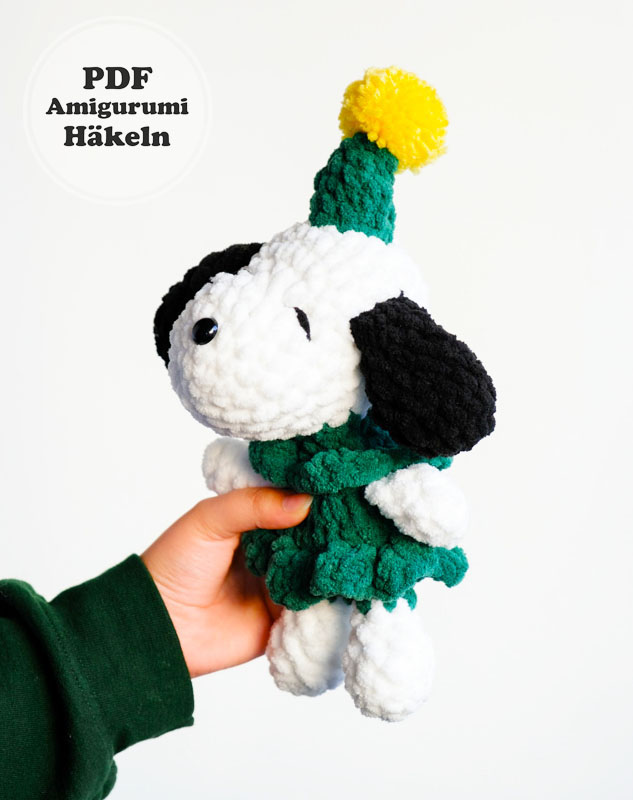 Snoopy Hund zu Weihnachten Häkeln PDF Anleitung (3)