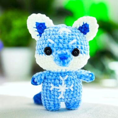 Blauer Winter Fuchs Häkeln PDF Anleitung (2)