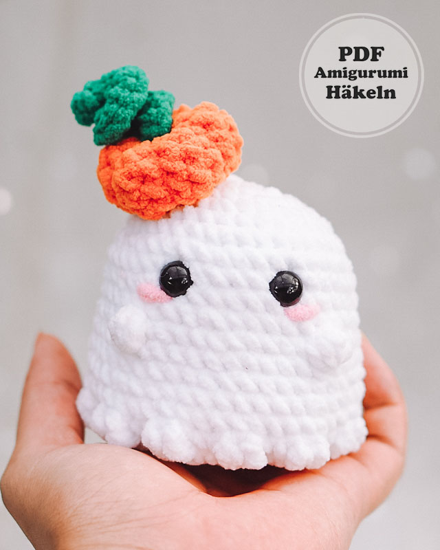 Geist mit Kürbis Hut PDF Amigurumi Anleitung
