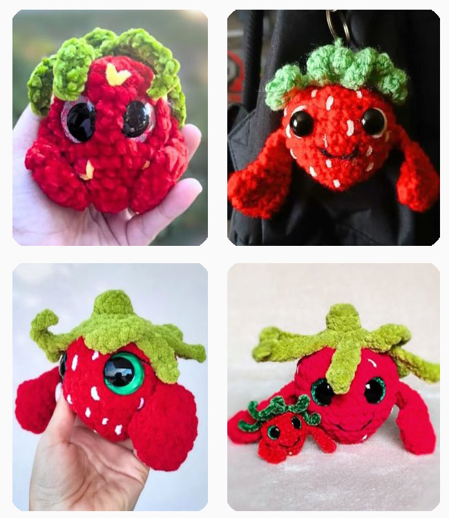 Erdbeer-Kumpel Amigurumi PDF Anleitung kostenlos