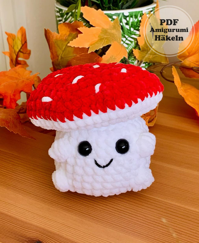 Pilz Puppe Weihnachtsornament Häkeln Anleitung (2)