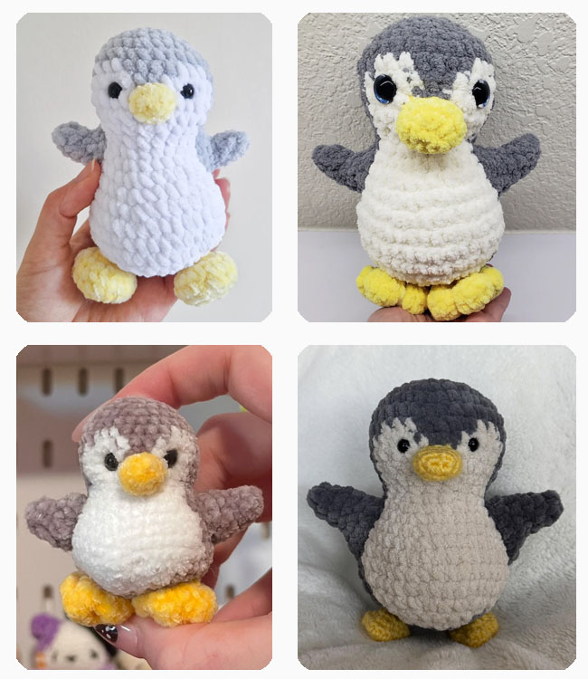 Flauschiger Schnee-Pinguin Häkelanleitung als PDF